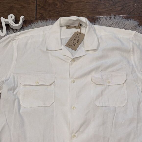 Long John And Sons Mens Shirt Ivory Size Large X Tall Button Front Pockets New - Picture 4 of 6